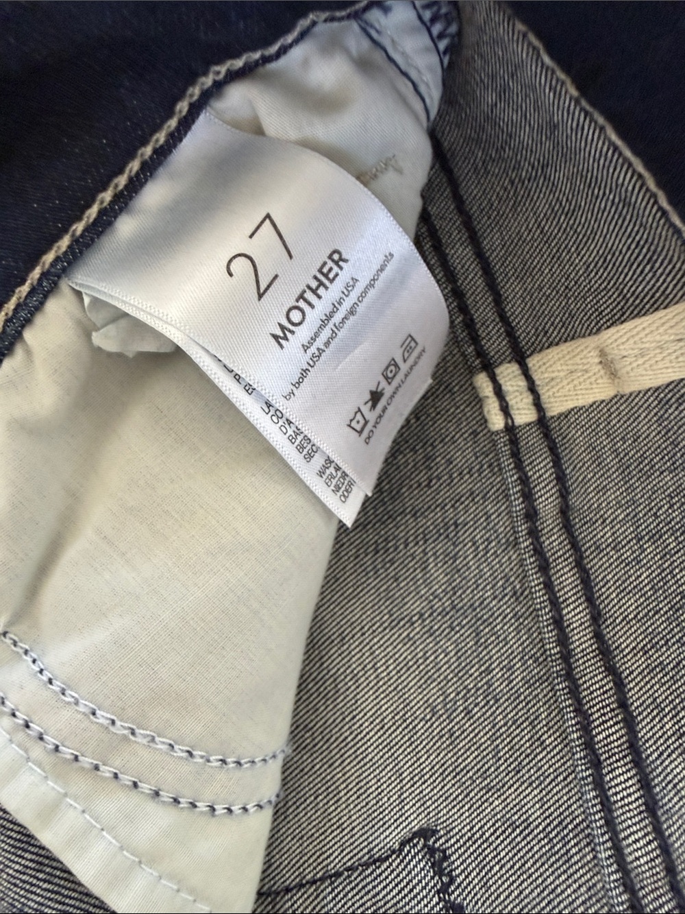 MOTHER Dark Indigo Wide Leg Jeans - Picture 5 of 10
